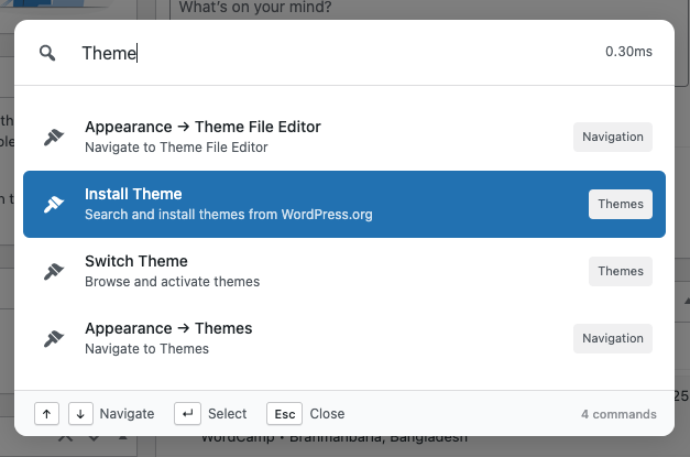Install theme using commandify 